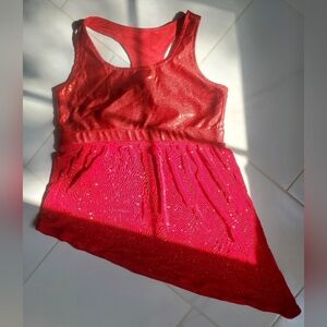 Metallic Red / Classic Glitter Red Mesh Halter Top CC Dancewear Cheerleading.com